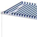 Miniatyrbilde 7 av 11: vidaXL Frittstående manuell uttrekkbar markise 600x300 cm blå og hvit