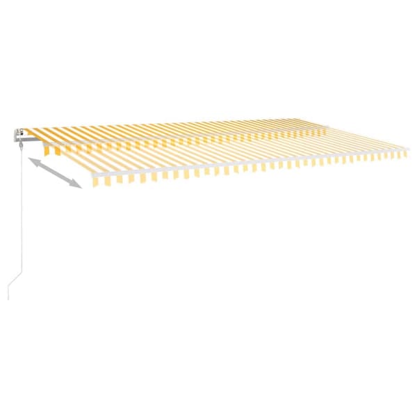 vidaXL Manuell uttrekkbar markise med LED 6x3 m gul og hvit