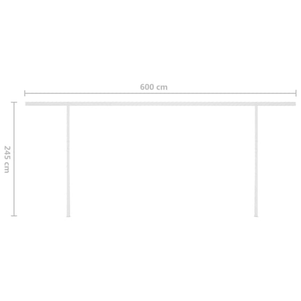vidaXL Manuell uttrekkbar markise med LED 6x3 m gul og hvit