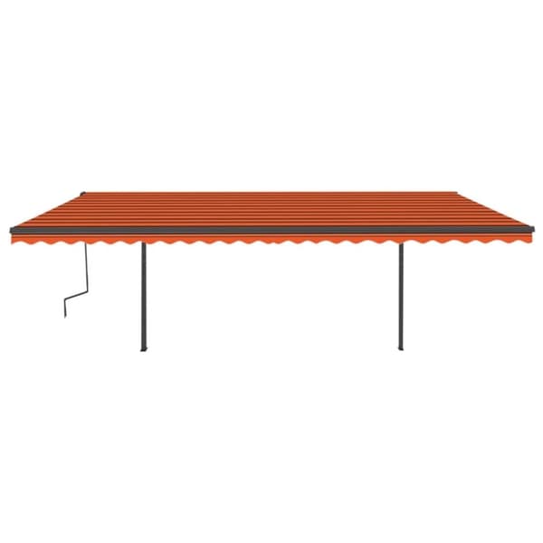 vidaXL Manuell uttrekkbar markise med stolper 6x3 m oransje og brun