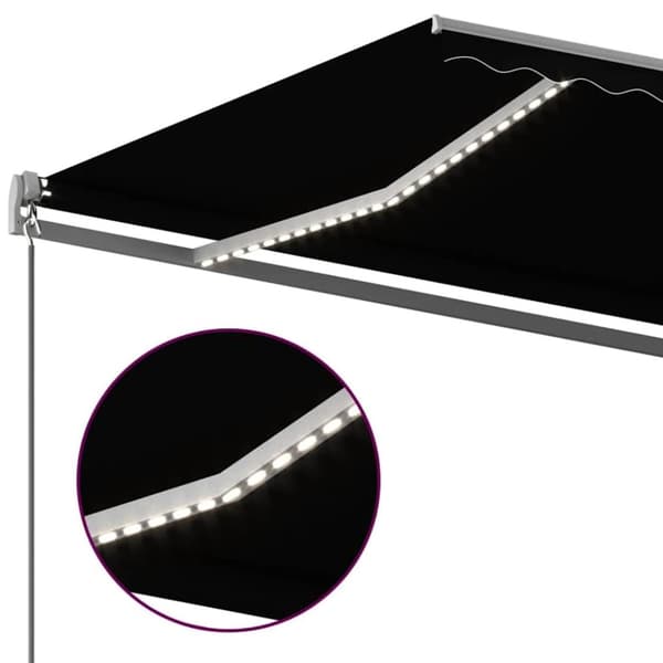vidaXL Manuell uttrekkbar markise med LED 6x3 antrasitt