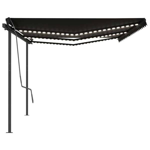 vidaXL Manuell uttrekkbar markise med LED 6x3 antrasitt