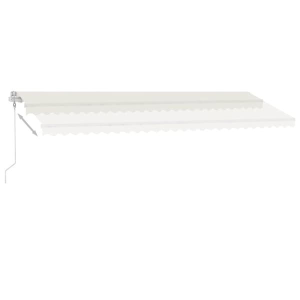 vidaXL Automatisk markise med vindsensor og LED 600x300 cm kremhvit