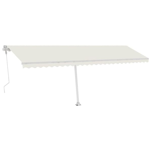 vidaXL Automatisk markise med vindsensor og LED 600x300 cm kremhvit