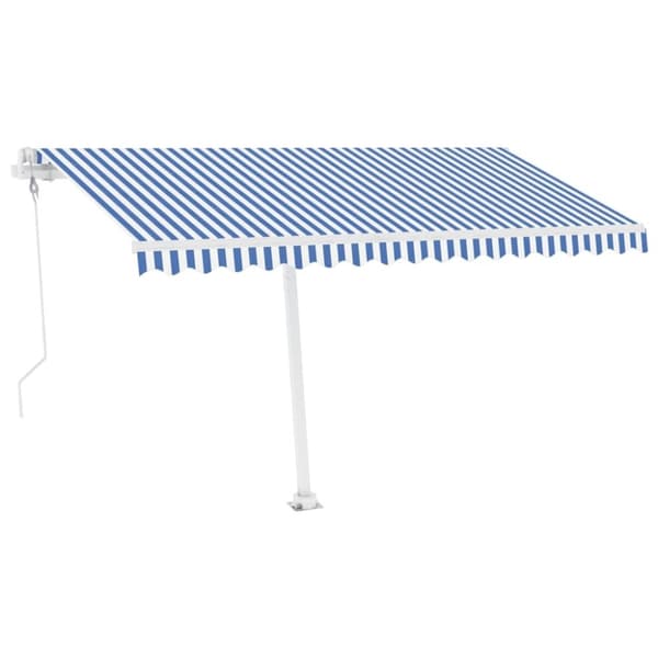 vidaXL Frittstående automatisk markise 400x350cm blå og hvit