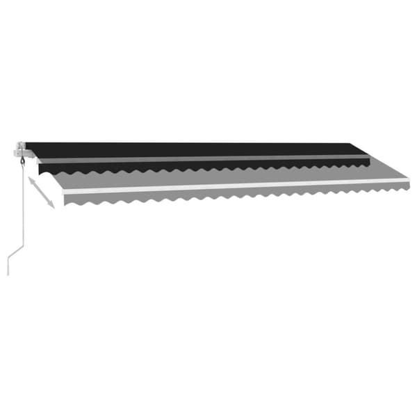 vidaXL Automatisk markis med vindsensor & LED 600x350 cm antracit