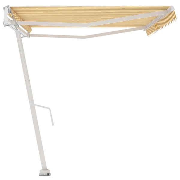 vidaXL Fristående markis automatisk 500x350 cm gul/vit