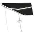 Miniatyrbilde 3 av 11: vidaXL Manuell uttrekkbar markise med LED 500x350 cm antrasitt