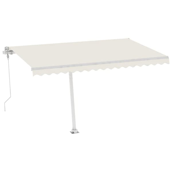 vidaXL Frittstående automatisk markise 400x350 cm kremhvit