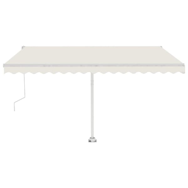vidaXL Frittstående automatisk markise 400x350 cm kremhvit
