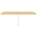 Miniatyrbillede 4 af 11: vidaXL markise m. LED + vindsensor 600x350 cm automatisk gul og hvid