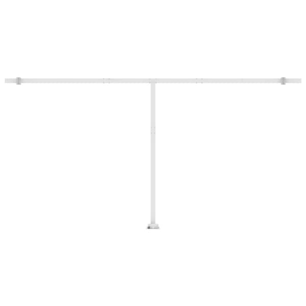 vidaXL markise m. LED + vindsensor 600x350 cm automatisk gul og hvid