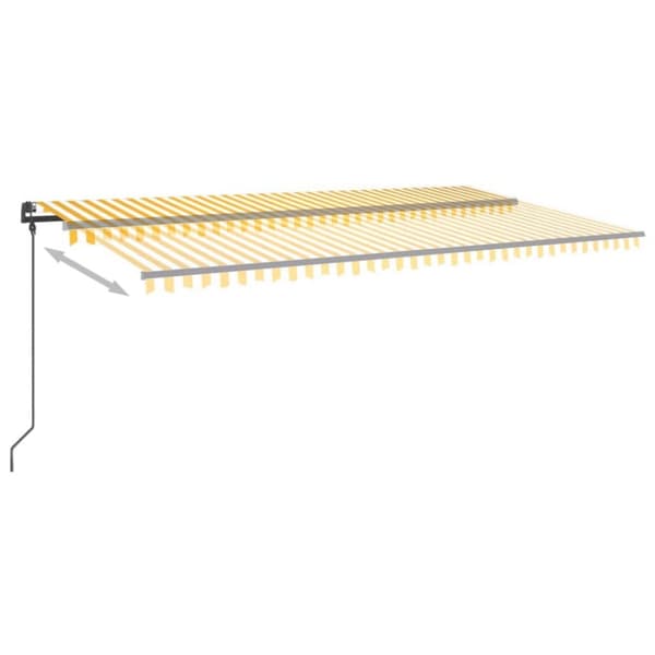 vidaXL Sisäänkelattava markiisi LEDillä 6x3,5 m keltavalkoinen