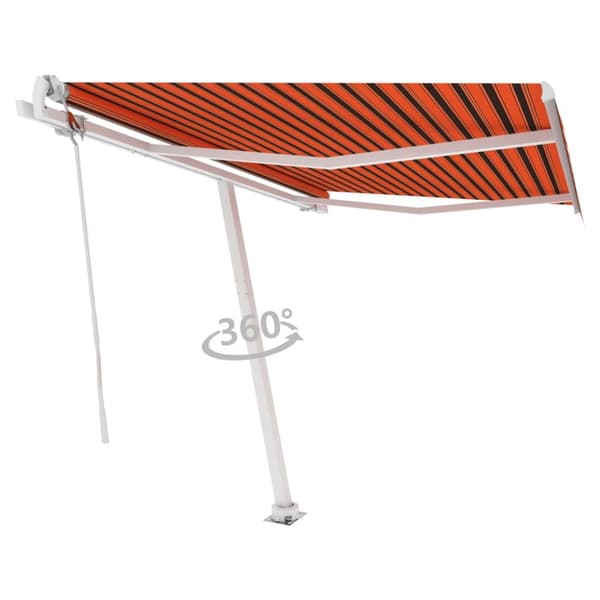 vidaXL fritstående markise 350x250 cm automatisk betjening orange/brun