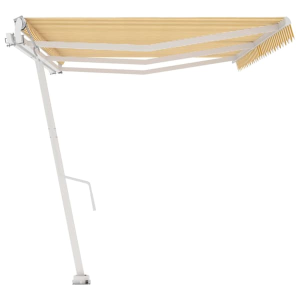 vidaXL fritstående markise 600x350 cm automatisk betjening gul/hvid