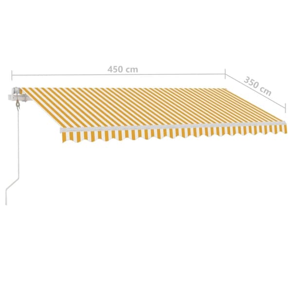 vidaXL Frittstående automatisk markise 450x350 cm gul og hvit