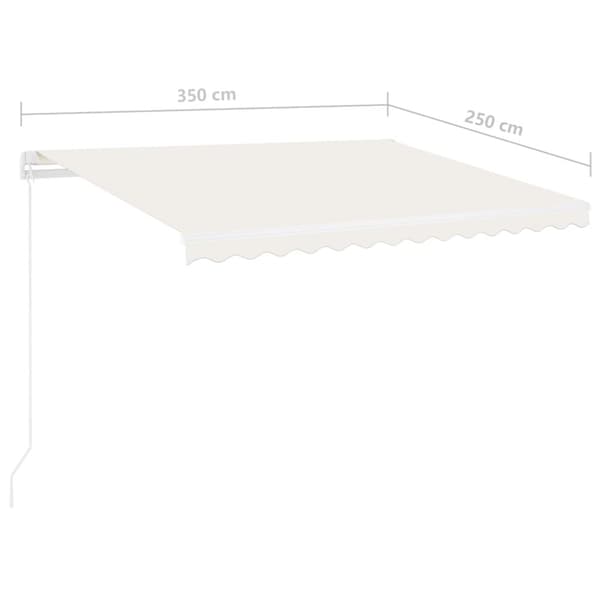 vidaXL Fristående markis automatisk 350x250 cm gräddvit