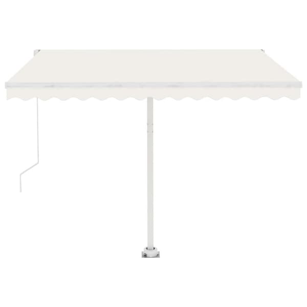 vidaXL Frittstående manuell uttrekkbar markise 350x250 cm kremhvit
