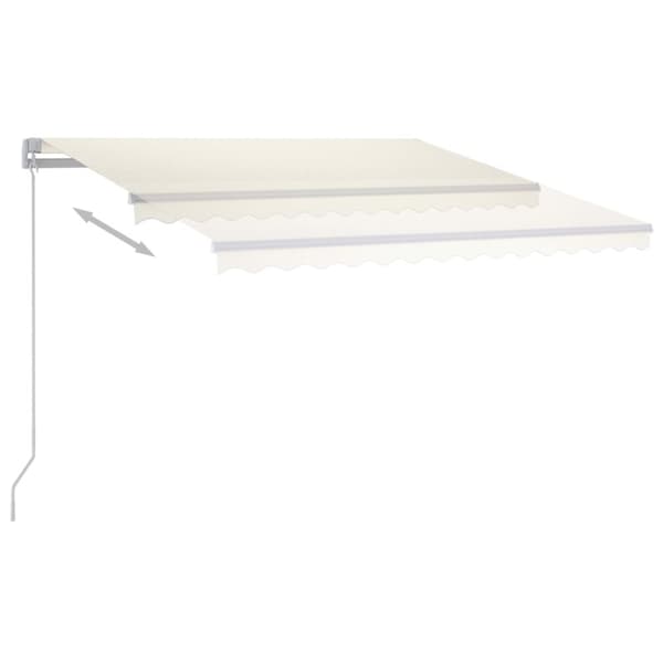 vidaXL Frittstående manuell uttrekkbar markise 350x250 cm kremhvit