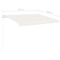 Miniatyrbilde 11 av 11: vidaXL Frittstående manuell uttrekkbar markise 350x250 cm kremhvit
