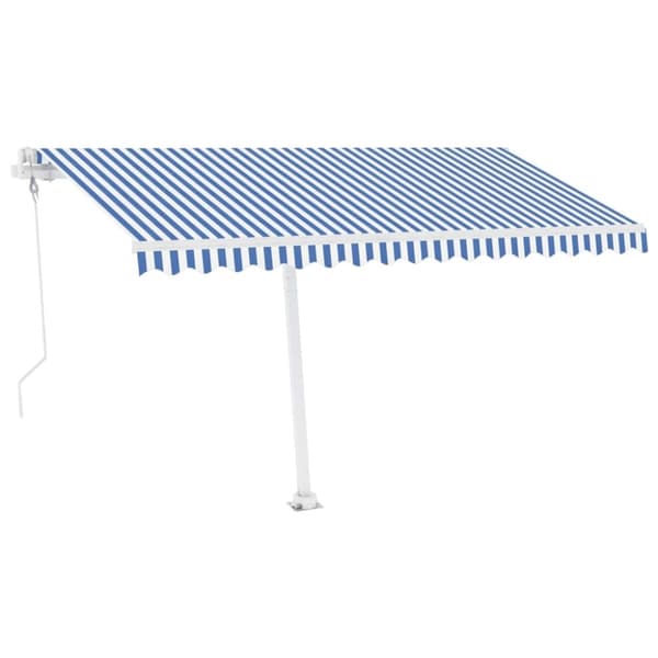 vidaXL Frittstående automatisk markise 450x350 cm blå og hvit