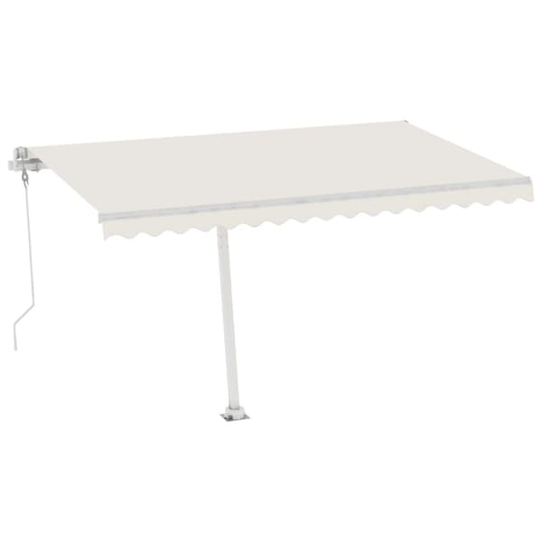 vidaXL Frittstående automatisk markise 450x350 cm kremhvit