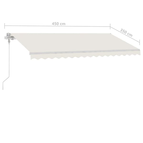 vidaXL Frittstående automatisk markise 450x350 cm kremhvit