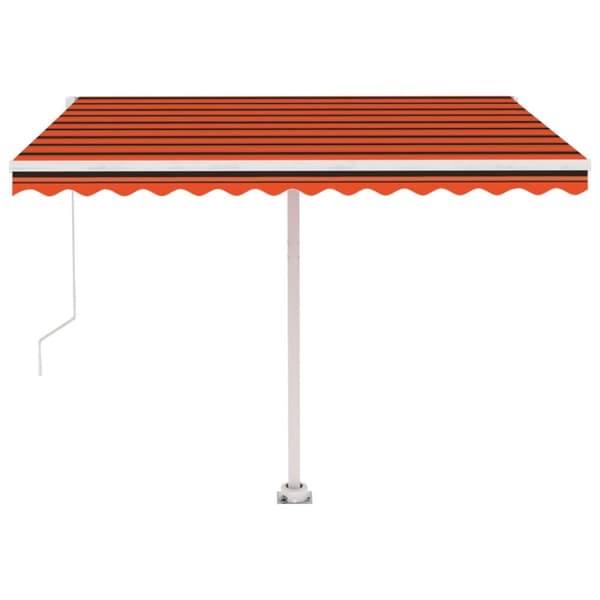 vidaXL Frittstående manuell uttrekkbar markise 350x250 cm oransje/brun