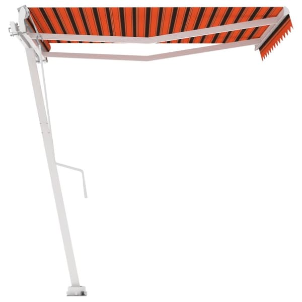 vidaXL Frittstående manuell uttrekkbar markise 350x250 cm oransje/brun