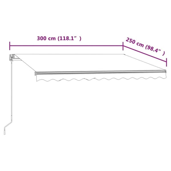 vidaXL Automaattisesti sisäänkelattava markiisi 300x250 cm antrasiitti