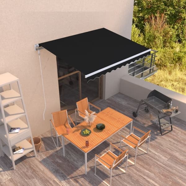 vidaXL Automaattisesti sisäänkelattava markiisi 300x250 cm antrasiitti