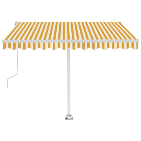 vidaXL fritstående markise 300x250 cm automatisk betjening gul og hvid