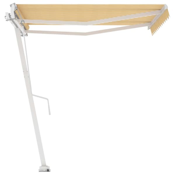 vidaXL fritstående markise 300x250 cm automatisk betjening gul og hvid