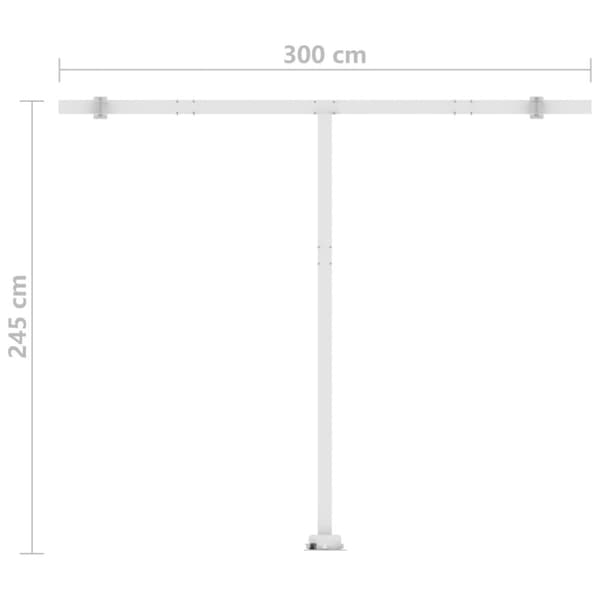 vidaXL fritstående markise 300x250 cm automatisk betjening gul og hvid