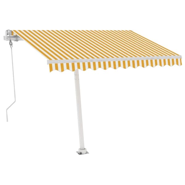 vidaXL fritstående markise 300x250 cm automatisk betjening gul og hvid