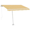 Miniatyrbilde 4 av 11: vidaXL Frittstående manuell uttrekkbar markise 350x250 cm gul/hvit