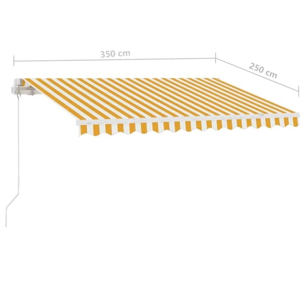 vidaXL Frittstående manuell uttrekkbar markise 350x250 cm gul/hvit