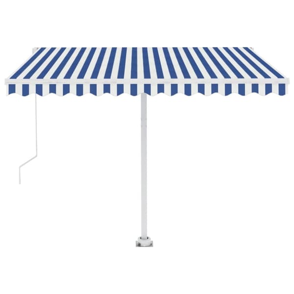 vidaXL Frittstående automatisk markise 300x250 cm blå og hvit