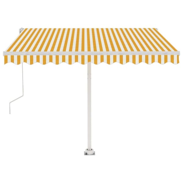 vidaXL Fristående markis automatisk 350x250 cm gul/vit