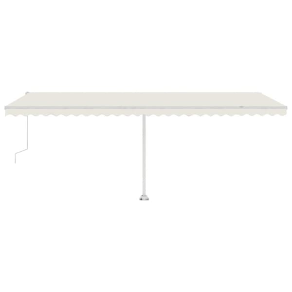 vidaXL Vapaasti seisova sisäänkelattava markiisi 600x350 cm kerma