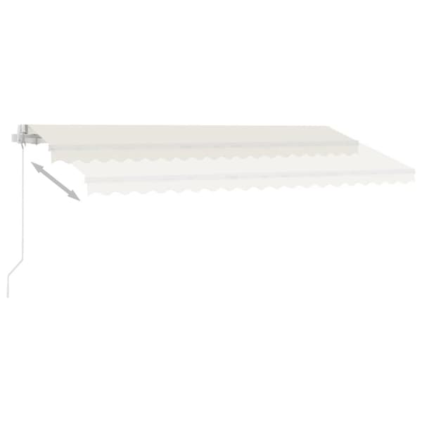 vidaXL Käsin sisäänkelattava markiisi LEDillä 400x350 cm kerma