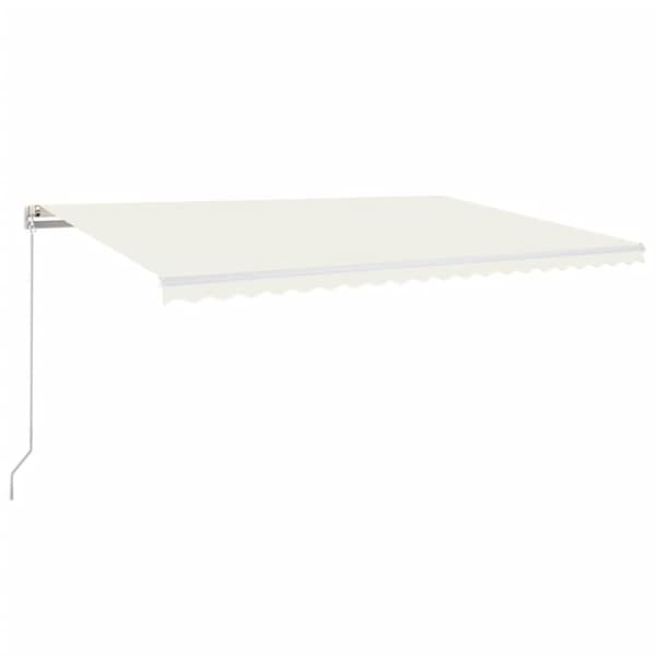 vidaXL Manuaalisesti sisäänkelattava markiisi 500x300 cm kerma