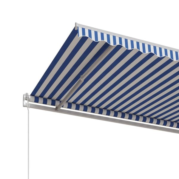 vidaXL Automatisk uttrekkbar markise 600x350 cm blå og hvit