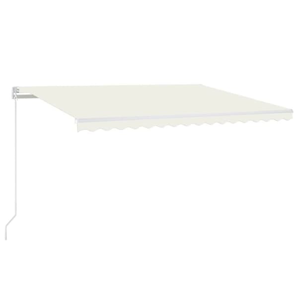 vidaXL Sisäänkelattava markiisi LEDillä 450x350 cm kerma