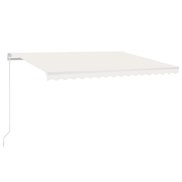vidaXL Manuaalisesti sisäänkelattava markiisi 450x350 cm kerma
