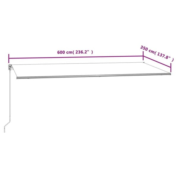 vidaXL markise 600x350 cm automatisk betjening blå og hvid