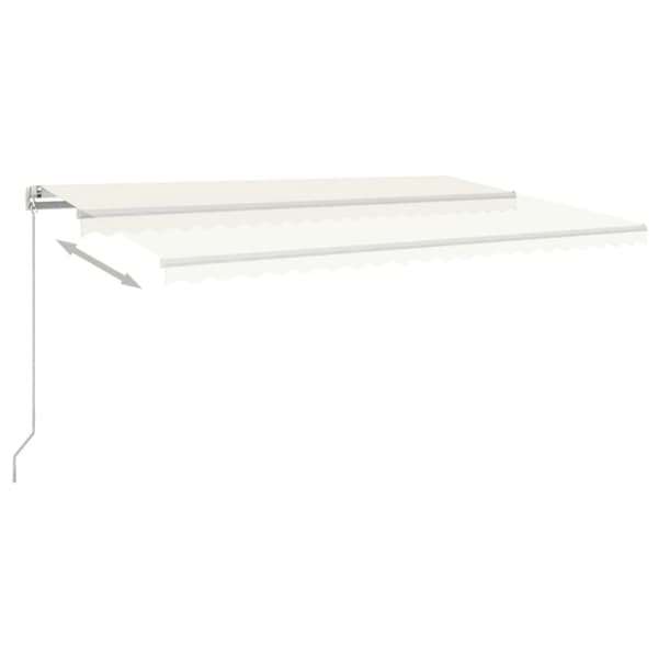 vidaXL Sisäänkelattava markiisi LEDillä 500x300 cm kerma