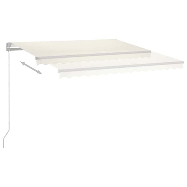 vidaXL Manuaalisesti sisäänkelattava markiisi LEDillä 400x300 cm kerma