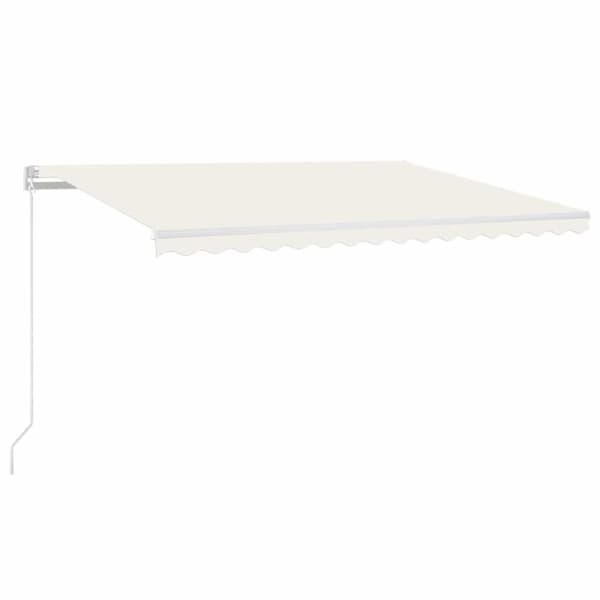 vidaXL Manuaalisesti sisäänkelattava markiisi LEDillä 400x300 cm kerma