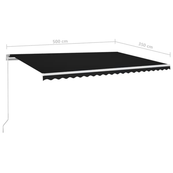 vidaXL markise 500x350 cm manuel betjening antracitgrå